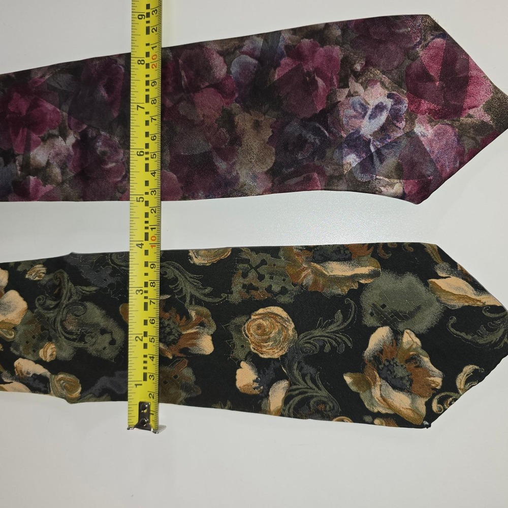 Designer Ties Bundle of 3 Ungaro Paris + Charles Ton Italy + Man to Man Floral - Picture 7 of 16